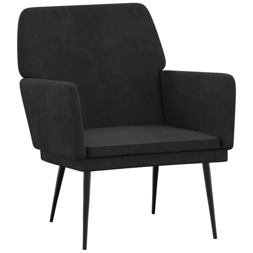Poltrona Nera 62x79x79 Cm Velluto - Foto 2
