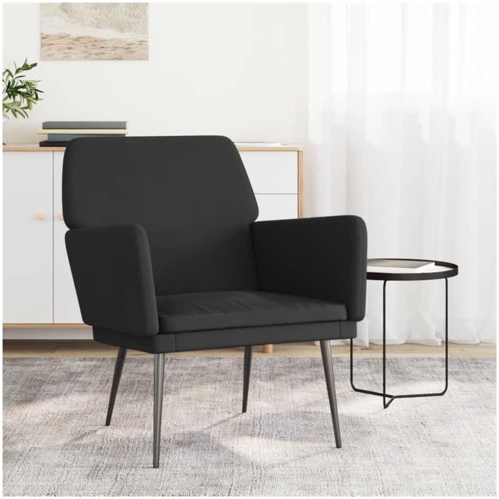 Poltrona Nera 62x79x79 Cm Velluto - Foto 1