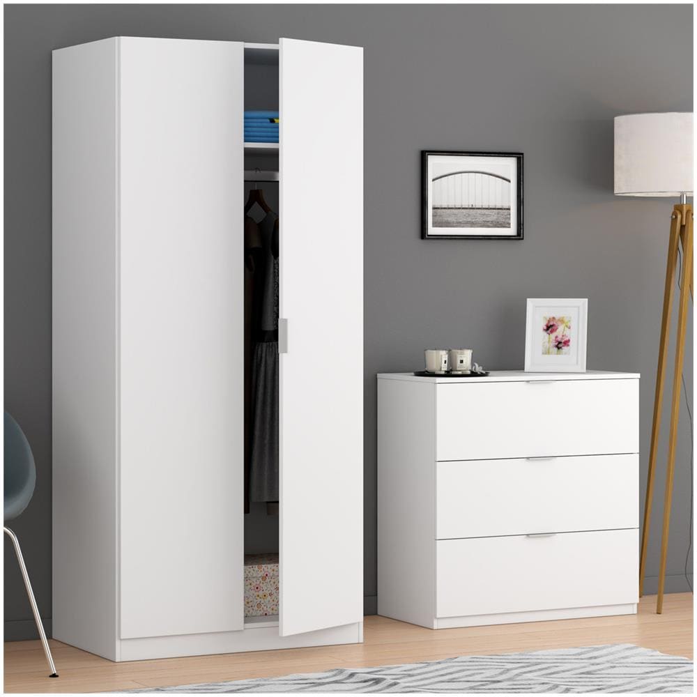 Cassettiera Bridgeport, Settimanale Moderna A 3 Cassetti, Mobile Comò Basso Per Camera Da Letto, Mobile Settimanale, 77x38h80 Cm, Bianco - Foto 1