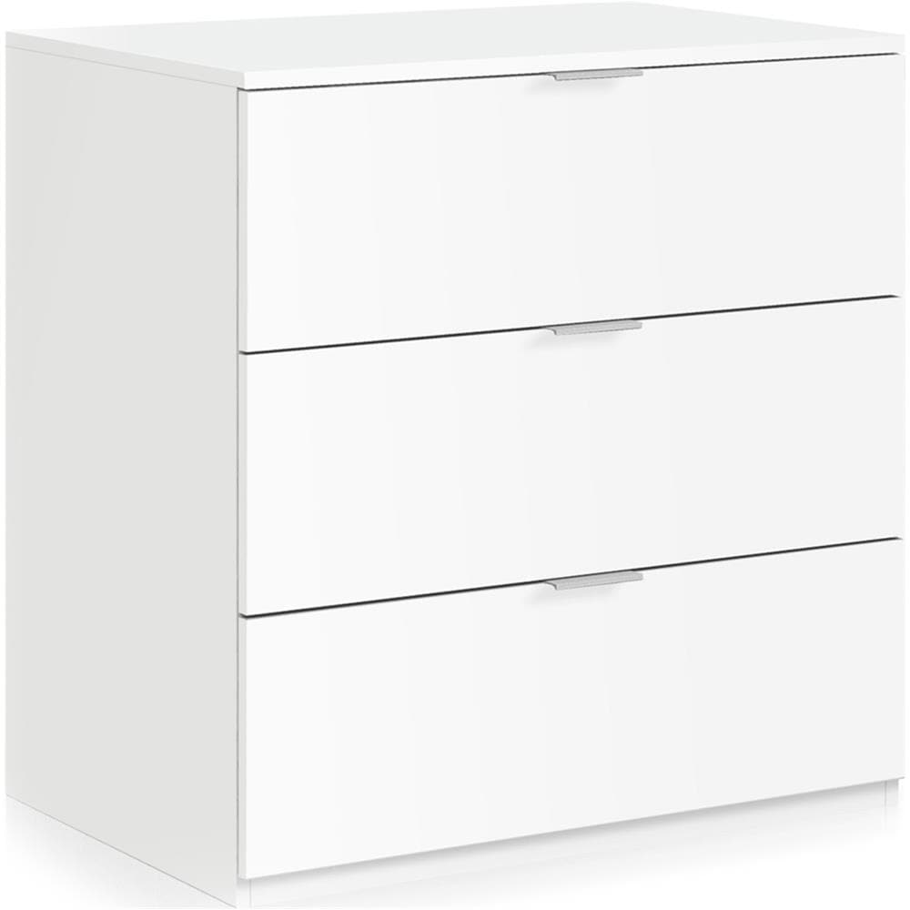 Cassettiera Bridgeport, Settimanale Moderna A 3 Cassetti, Mobile Comò Basso Per Camera Da Letto, Mobile Settimanale, 77x38h80 Cm, Bianco - Foto 2