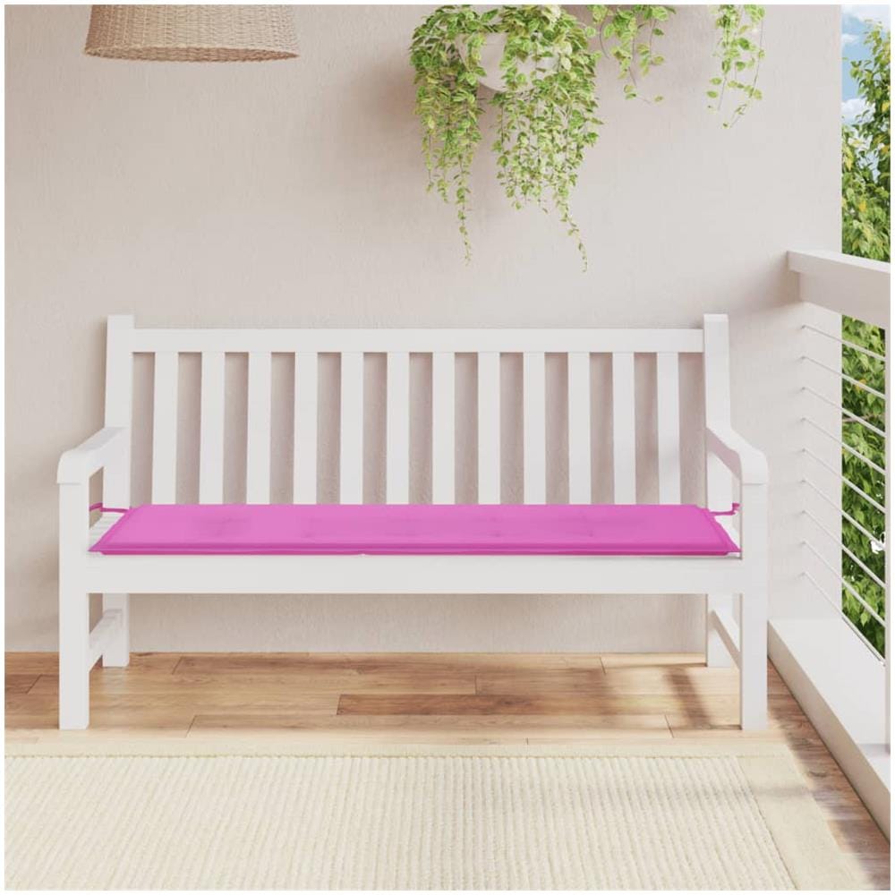 Cuscino Per Panca Da Giardino Rosa 150x50x3cm In Tessuto Oxford - Foto 1