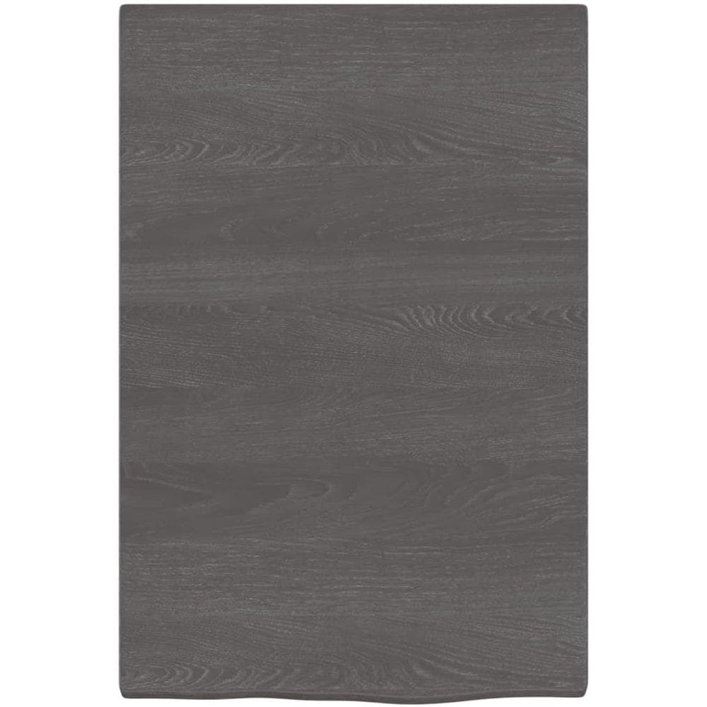 Ripiano Muro Marrone Scuro 40x60x2 cm Massello Rovere Trattato - Foto 2