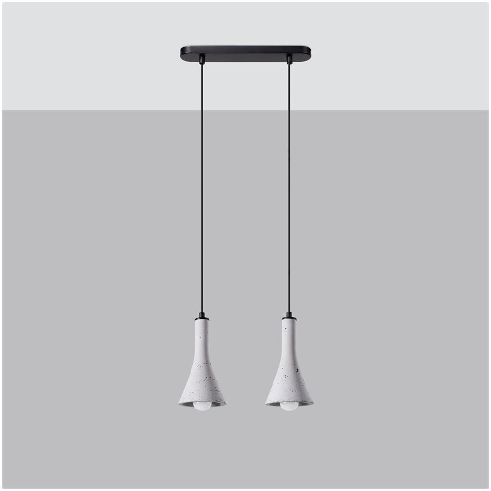 Sollux Lighting Lampada A Sospensione Rea 2 In Cemento Sl.1224 - Moderno Lampade A Sospensione Grigio 113x34x12 Cm - Foto 2