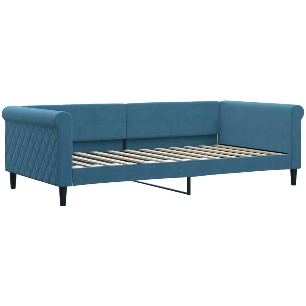 Letto Da Giorno Blu 100x200 Cm In Velluto - Foto 1