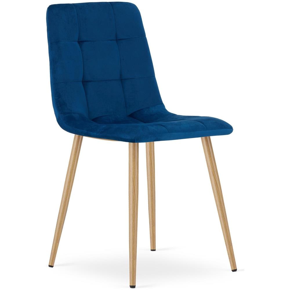 Sedia PYRA in velluto blu navy - Design moderno x 3 - Foto 2