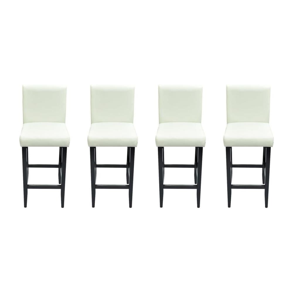 Set Di 4 Sgabelli Da Bar Moderni In Pelle Artificiale Bianca - Foto 1