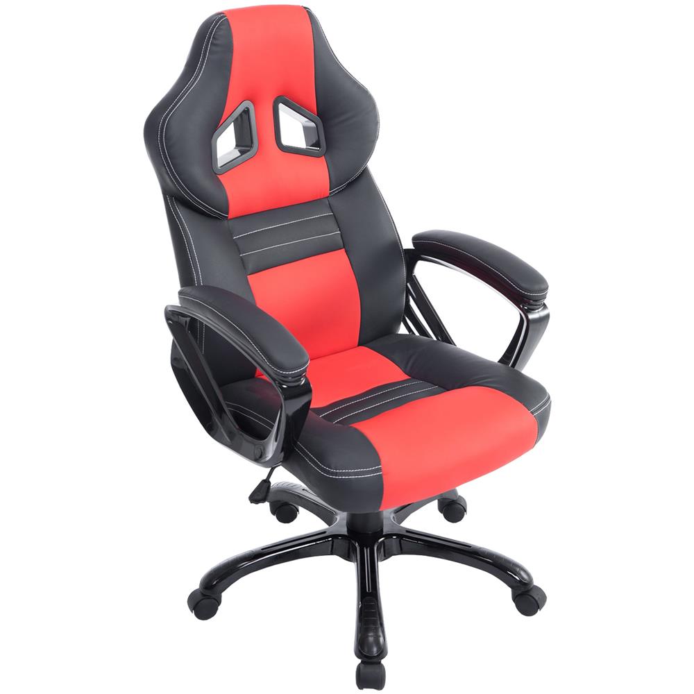 Poltrona Gaming Ufficio Pedro XL - Sedia Racing Imbottita in Similpelle - Poltrona Sport Regolabile e Reclinabile - Carico Max 150 kg Nero Rosso - Foto 1