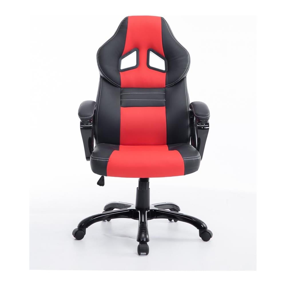 Poltrona Gaming Ufficio Pedro XL - Sedia Racing Imbottita in Similpelle - Poltrona Sport Regolabile e Reclinabile - Carico Max 150 kg Nero Rosso - Foto 2