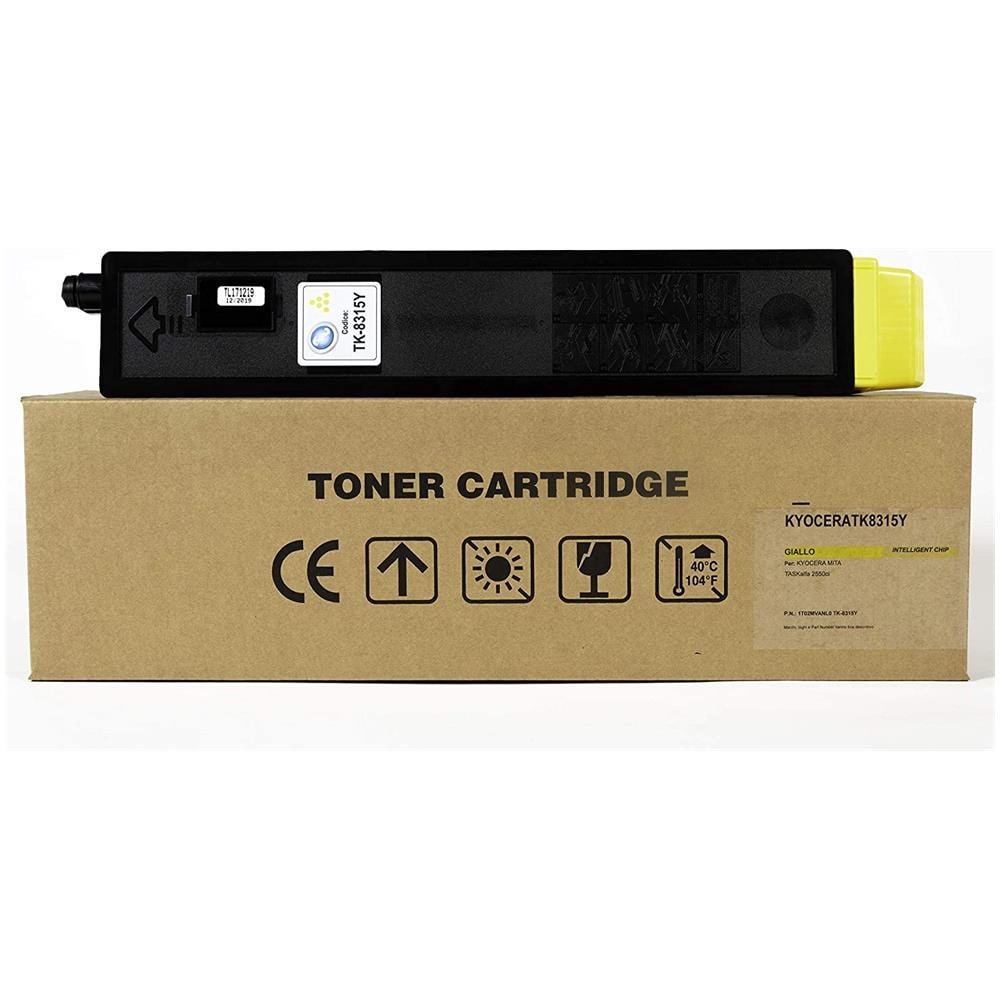 TONER COMPATIBILE - Kyocera Tk-8315y Giallo 1t02mvanl0 Per Taskalfa 2550ci Fornito Di Intelligent Chip Capacità 6000 Copie Made In Italy - Foto 1