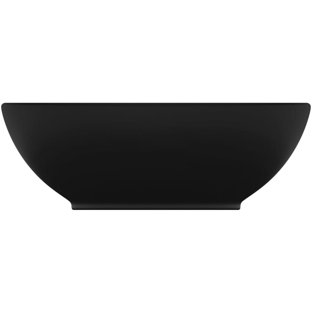 Lavandino Lusso Ovale Nero Opaco 40x33 cm in Ceramica - Foto 2