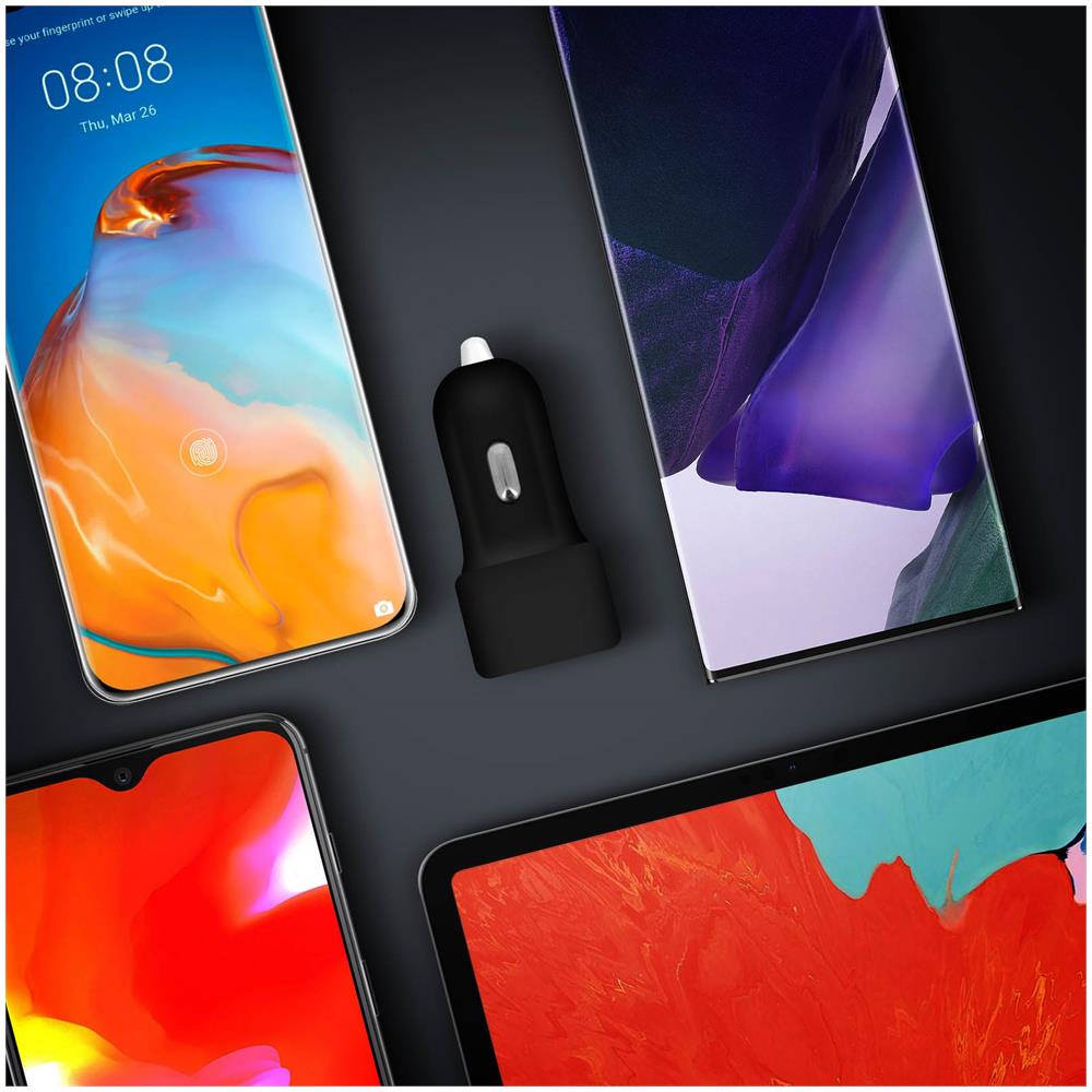 Caricatore Accendisigari Usb 2.4a Carica Rapida + Cavo Micro-usb 1m Nero - Foto 2