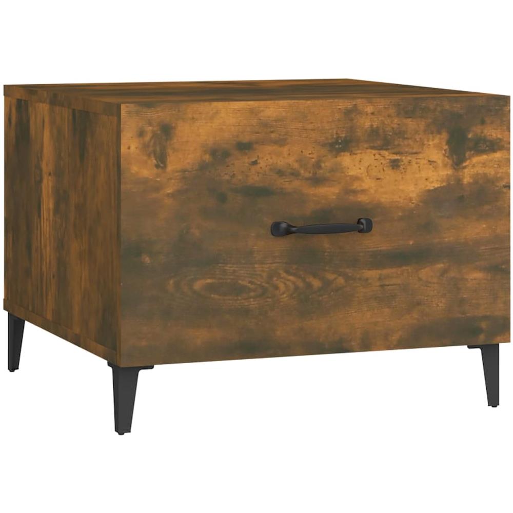 Tavolino Da Salotto Con Gambe In Metallo Rovere Fumo 50x50x40cm - Foto 1