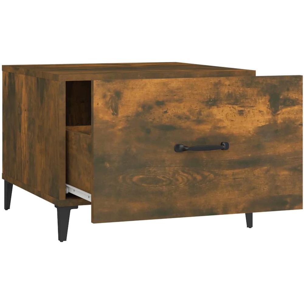 Tavolino Da Salotto Con Gambe In Metallo Rovere Fumo 50x50x40cm - Foto 7