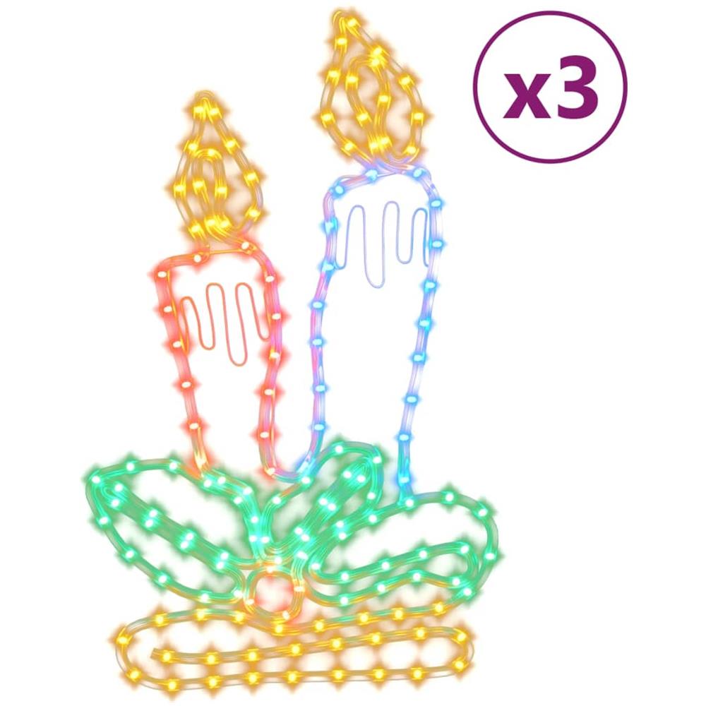 Figure Natalizie Candele Con 144 Led 3 Pz 70x42 Cm - Foto 2
