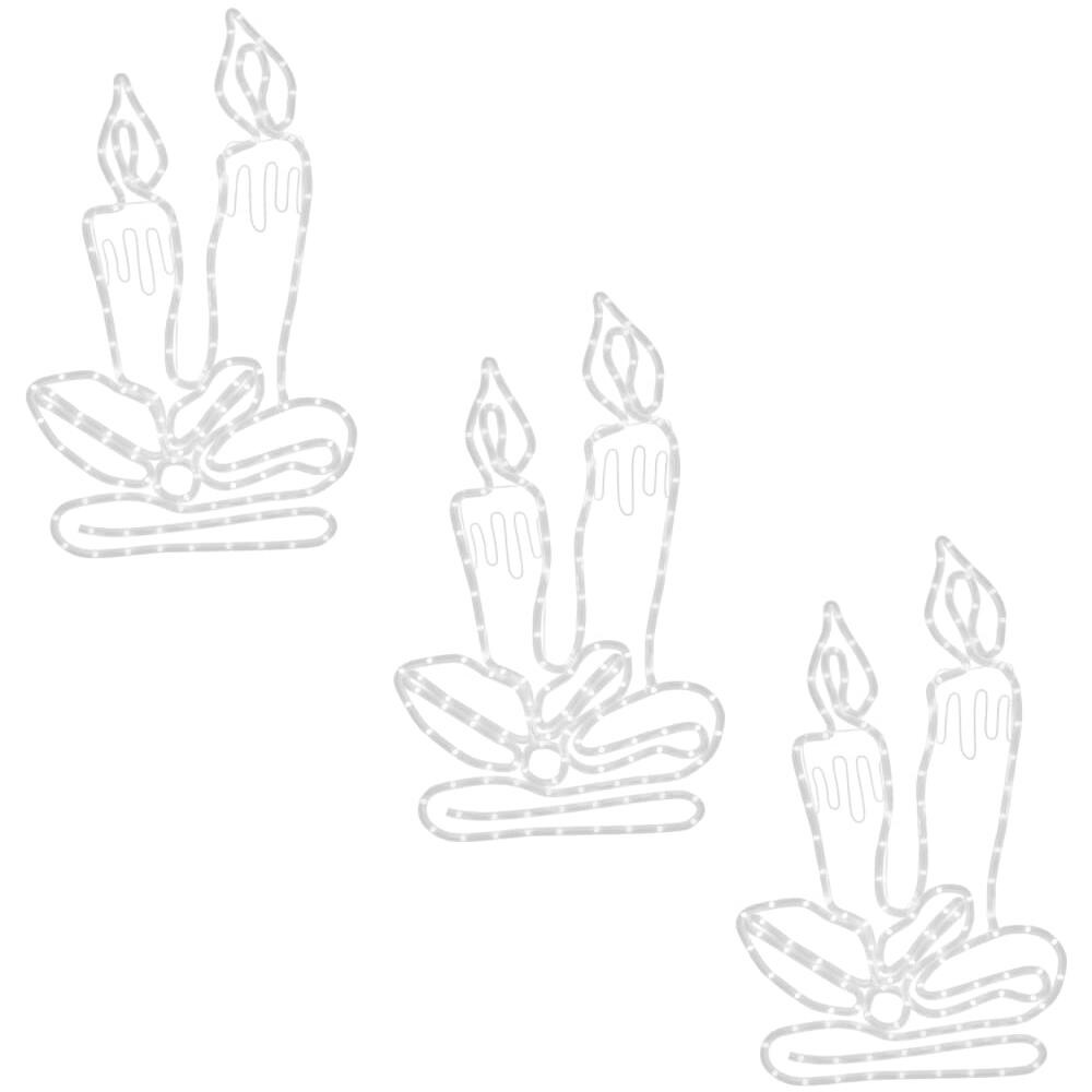 Figure Natalizie Candele Con 144 Led 3 Pz 70x42 Cm - Foto 5