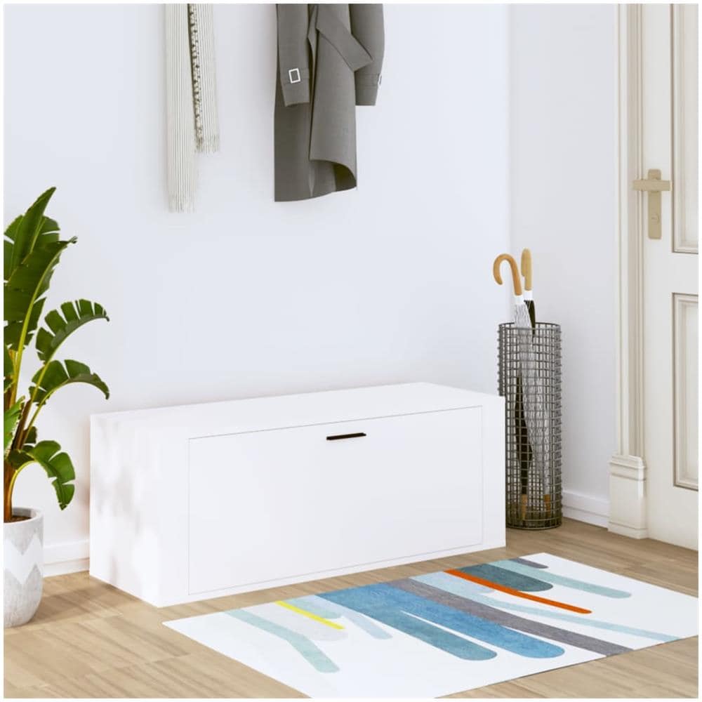 Scarpiera A Muro Bianca 100x35x38 Cm In Legno Multistrato - Foto 1