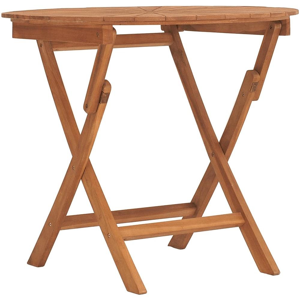 Tavolo Da Giardino Pieghevole 85x75 Cm Legno Massello Di Teak - Foto 2