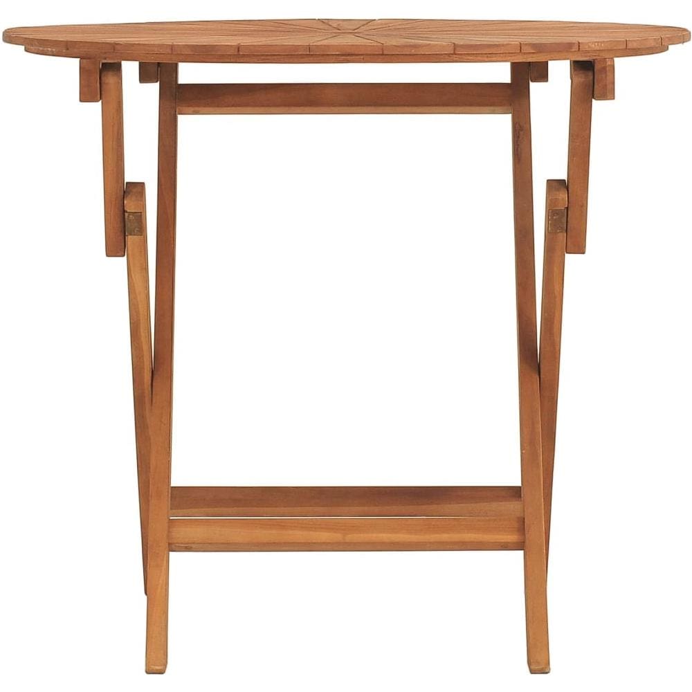 Tavolo Da Giardino Pieghevole 85x75 Cm Legno Massello Di Teak - Foto 3