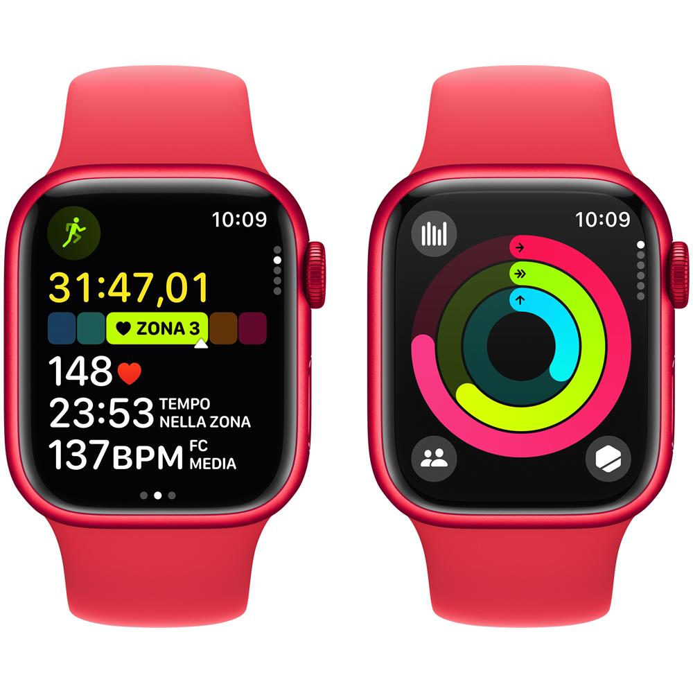Watch Series 9 GPS + Cellular Cassa 41m in Alluminio (PRODUCT) RED con Cinturino Sport Band (PRODUCT) RED - M /L - Foto 5