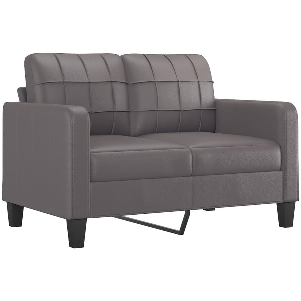 Set Di Divani 2 Pz Con Cuscini Grigio In Similpelle - Foto 3