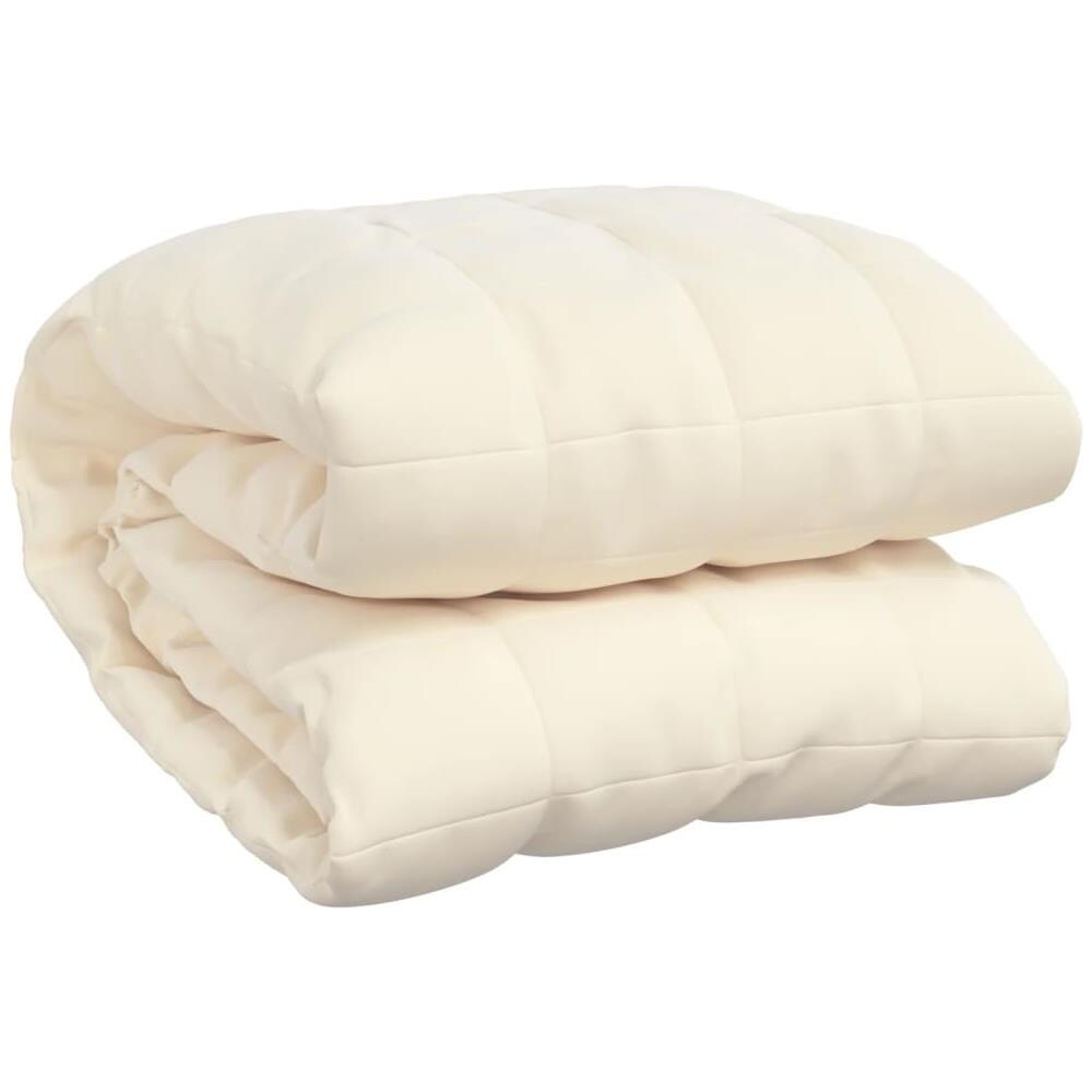 Coperta Ponderata Crema Chiaro 200x225 cm 13 kg Tessuto - Foto 2