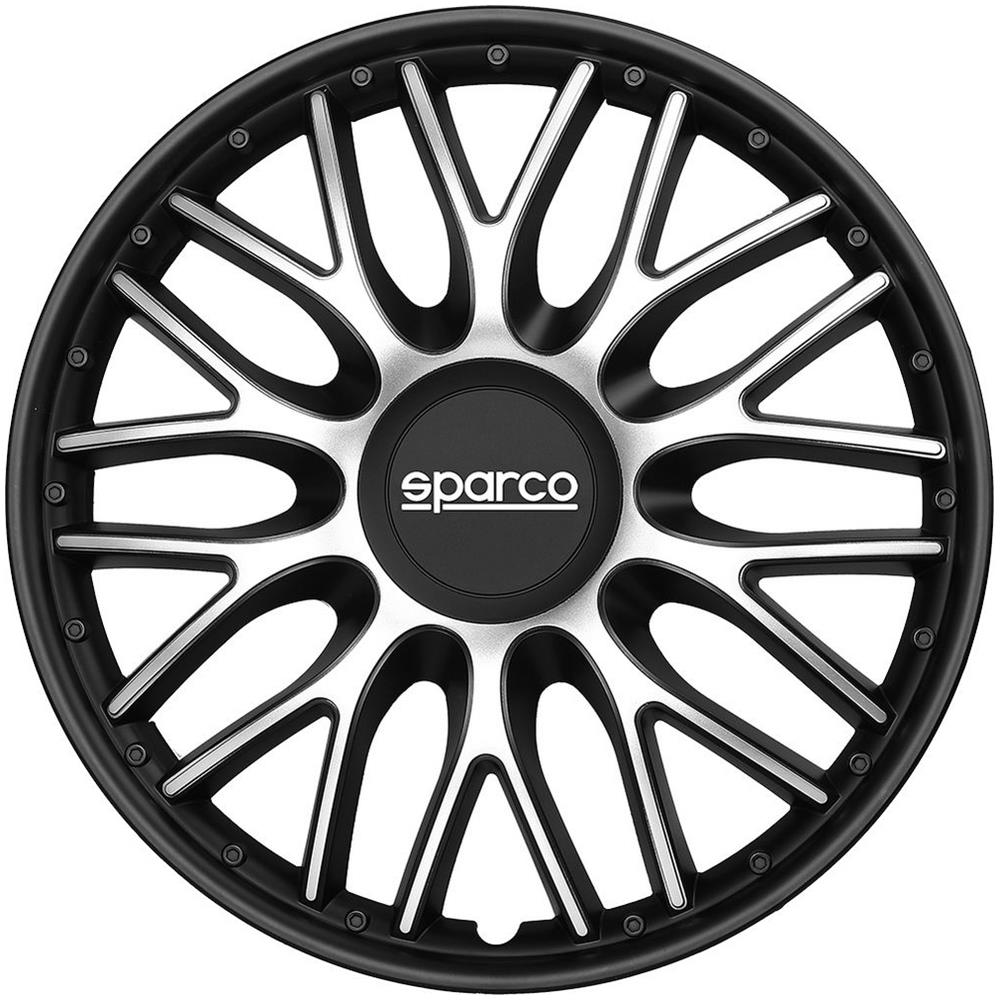 Set 4 Copricerchi 14"" Pollici Copriruota Auto Roma Spc1496svbk Argento Nero - Foto 1