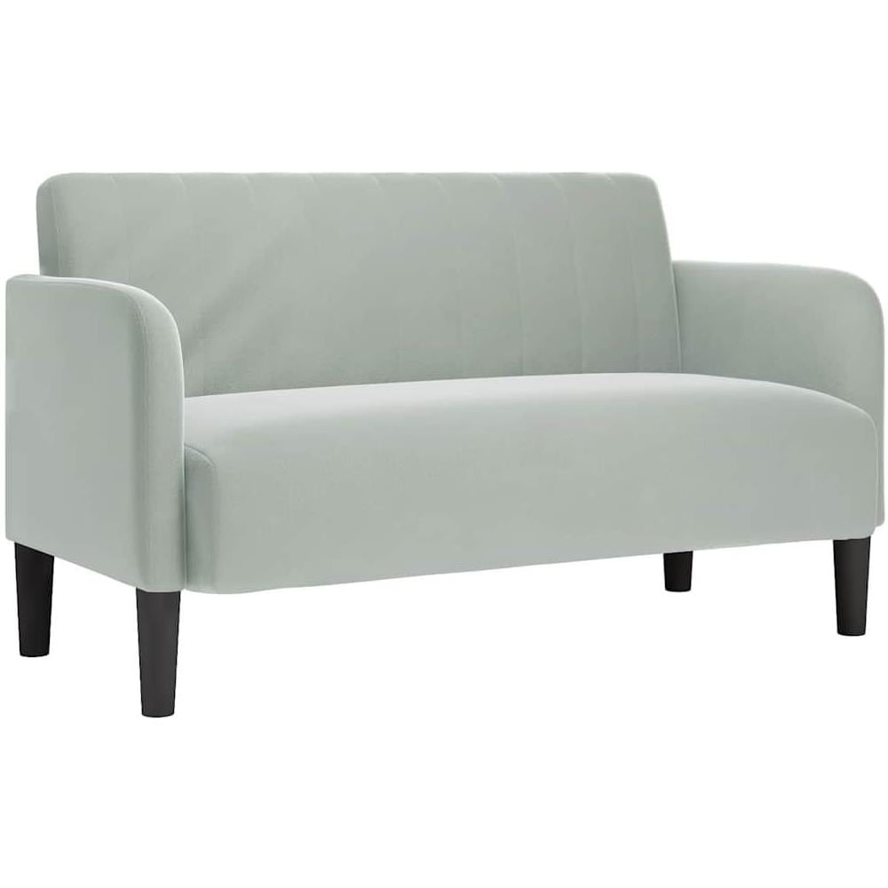 Divano Divanetto Grigio Chiaro 109 cm in Velluto - Foto 1