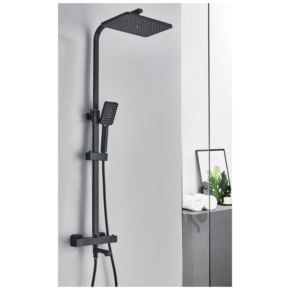 Colonna doccia, Blackswan, Tipo M172, modello nero regolabile, con termostato e bocca girevole, misura 120 cm - Foto 4