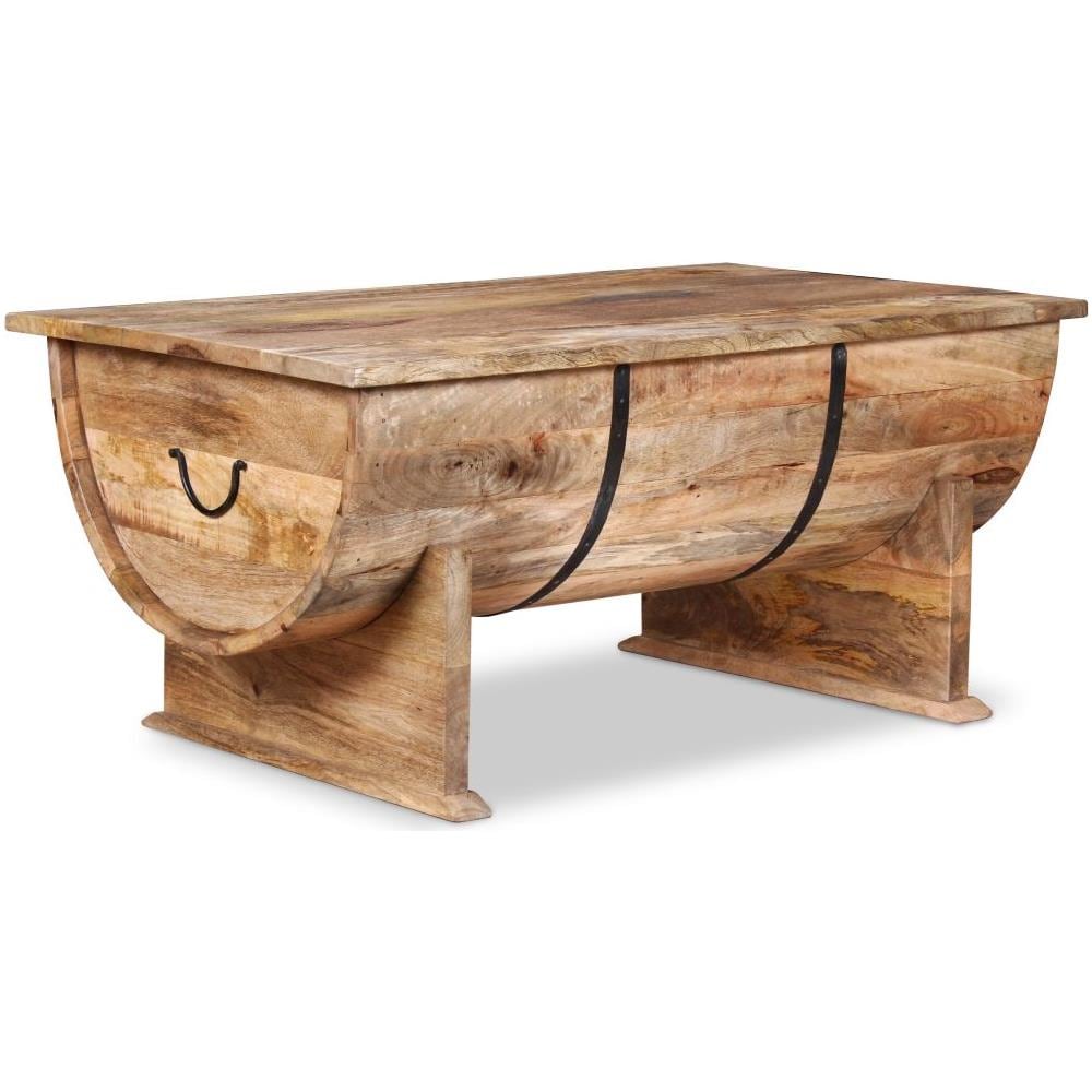 Tavolino Da Caffè In Legno Massello Di Mango 88x50x40 Cm - Foto 1