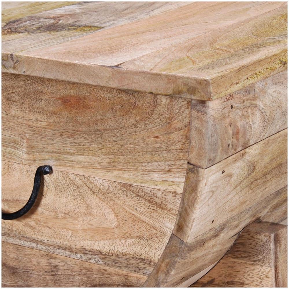 Tavolino Da Caffè In Legno Massello Di Mango 88x50x40 Cm - Foto 2