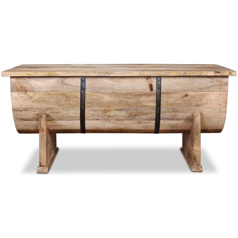 Tavolino Da Caffè In Legno Massello Di Mango 88x50x40 Cm - Foto 7