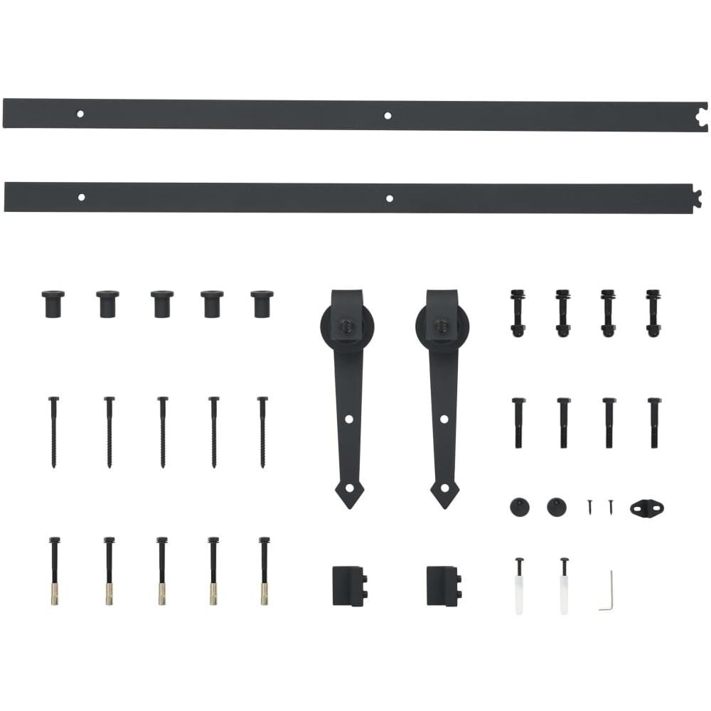 Kit Di Binari Per Porte Scorrevoli 183 Cm Acciaio Nero - Foto 5