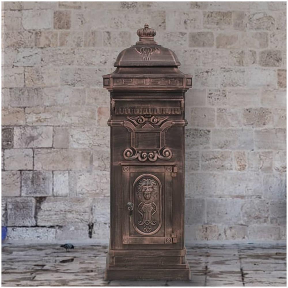 Cassetta Della Posta In Alluminio Inossidabile Vintage Bronzo - Foto 1