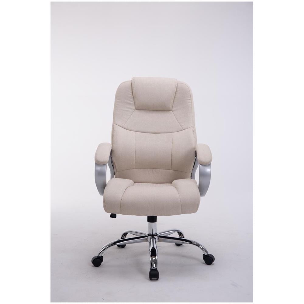 Poltrona Ufficio Apoll XL in Stoffa - Sedia Scrivania Ergonomica Pc Girevole Oscillante - Sedia Direzionale con Braccioli Carico Max 150KG Crema - Foto 2