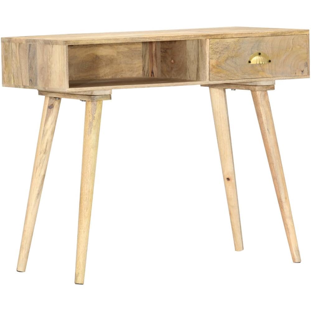 Tavolo Consolle 90x45x75 Cm In Legno Massello Di Mango - Foto 8