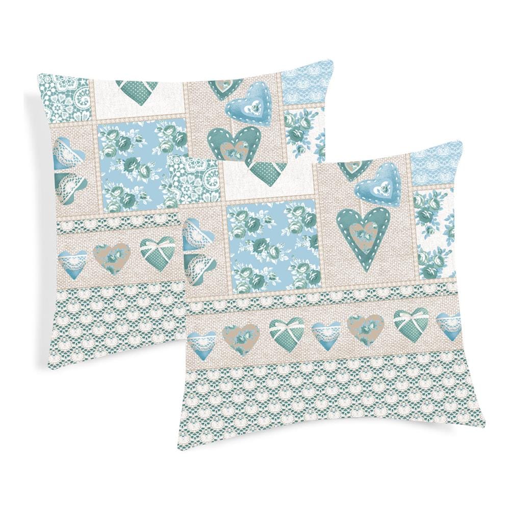 Coppia Cuscini Arredo Imbottiti 40x40 Disegno Primavera Colore Verde   - Foto 1