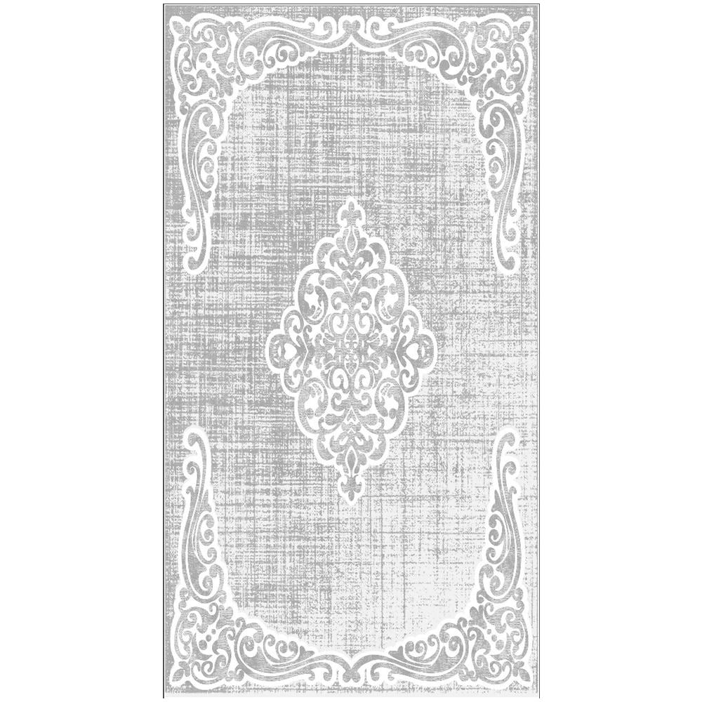 Tappeto Stampato Drawn 1 - Aubusson - Arredo - Antiscivolo - Da Soggiorno, Salotto, Camera - Grigio, Bianco In Poliestere, Cotone, 60 X 100 Cm - Foto 1