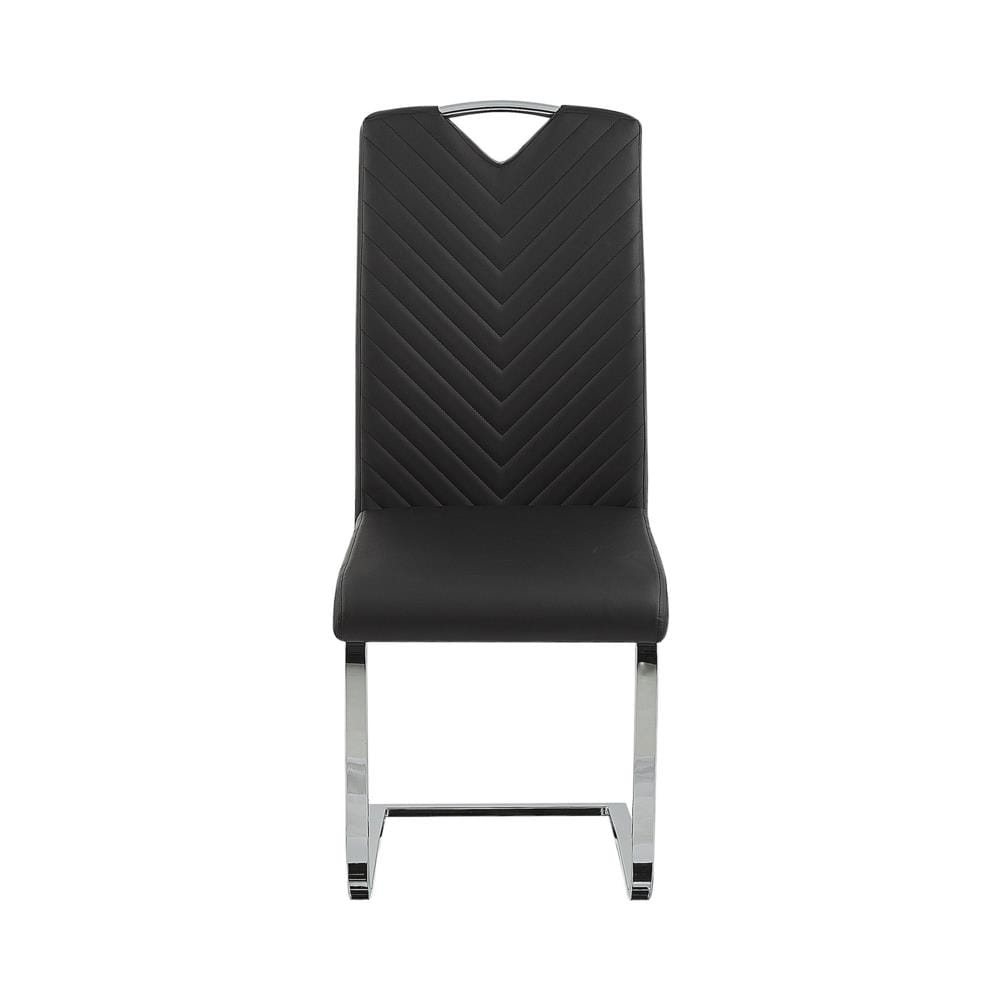 Set Di 2 Sedie Da Pranzo In Pelle Sintetica Nera Picknes - Foto 2