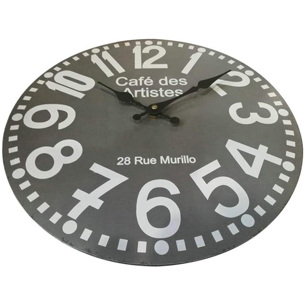 Orologio Parete Orologi Moderni Grigio Tondo Mdf Sala 33,8x33,8x4 - Foto 2