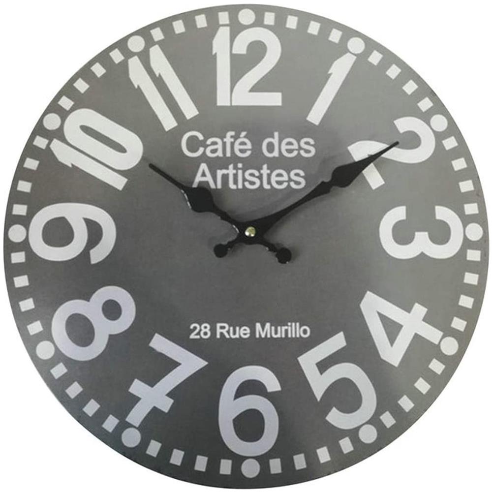 Orologio Parete Orologi Moderni Grigio Tondo Mdf Sala 33,8x33,8x4 - Foto 1