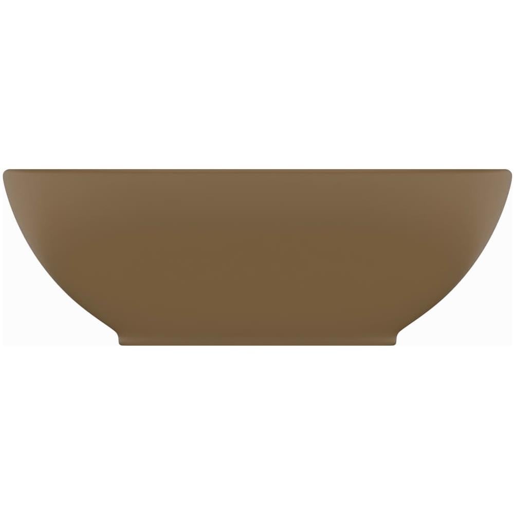Lavandino Lusso Ovale Crema Opaco 40x33 cm in Ceramica - Foto 2