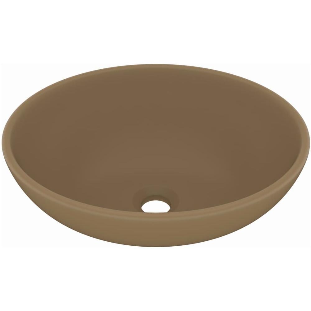 Lavandino Lusso Ovale Crema Opaco 40x33 cm in Ceramica - Foto 1
