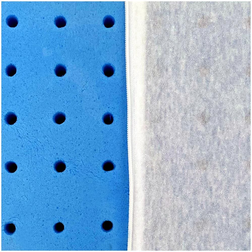 Coppia Di Cuscini In Memory Forato Polar Gel Colore Blu Fresco E Traspirante Modello Saponetta Con Fodera In Cotone Jersey - Foto 2