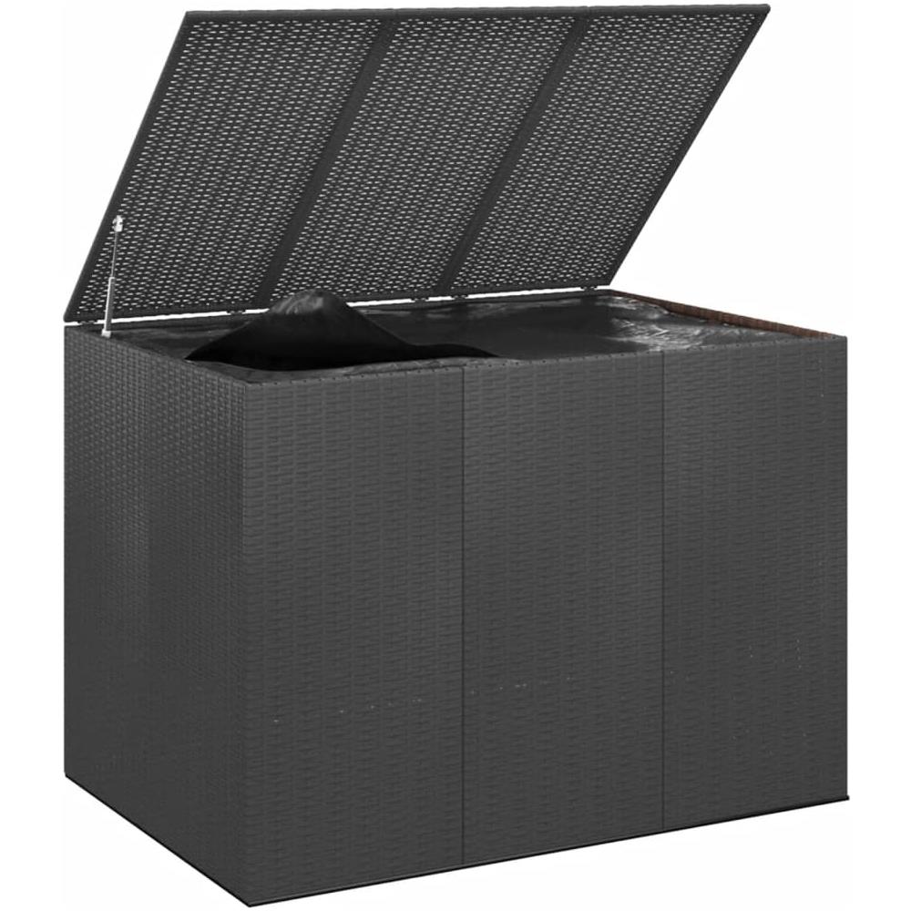 Contenitore Da Giardino In Rattan Pe 145x100x103 Cm Nero - Foto 3