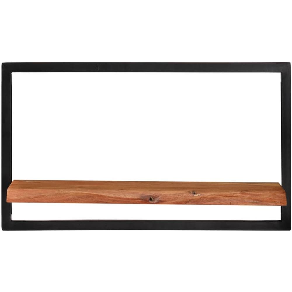 Mensole Parete 2pz 60x25x35 Cm Legno Massello Acacia E Acciaio - Foto 2