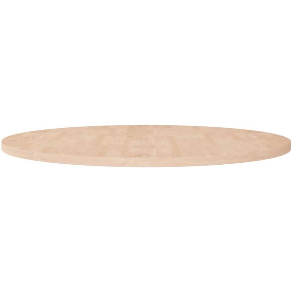 Piano Tavolo Rotondo 90x2,5 Cm Massello Di Rovere Non Trattato - Foto 1