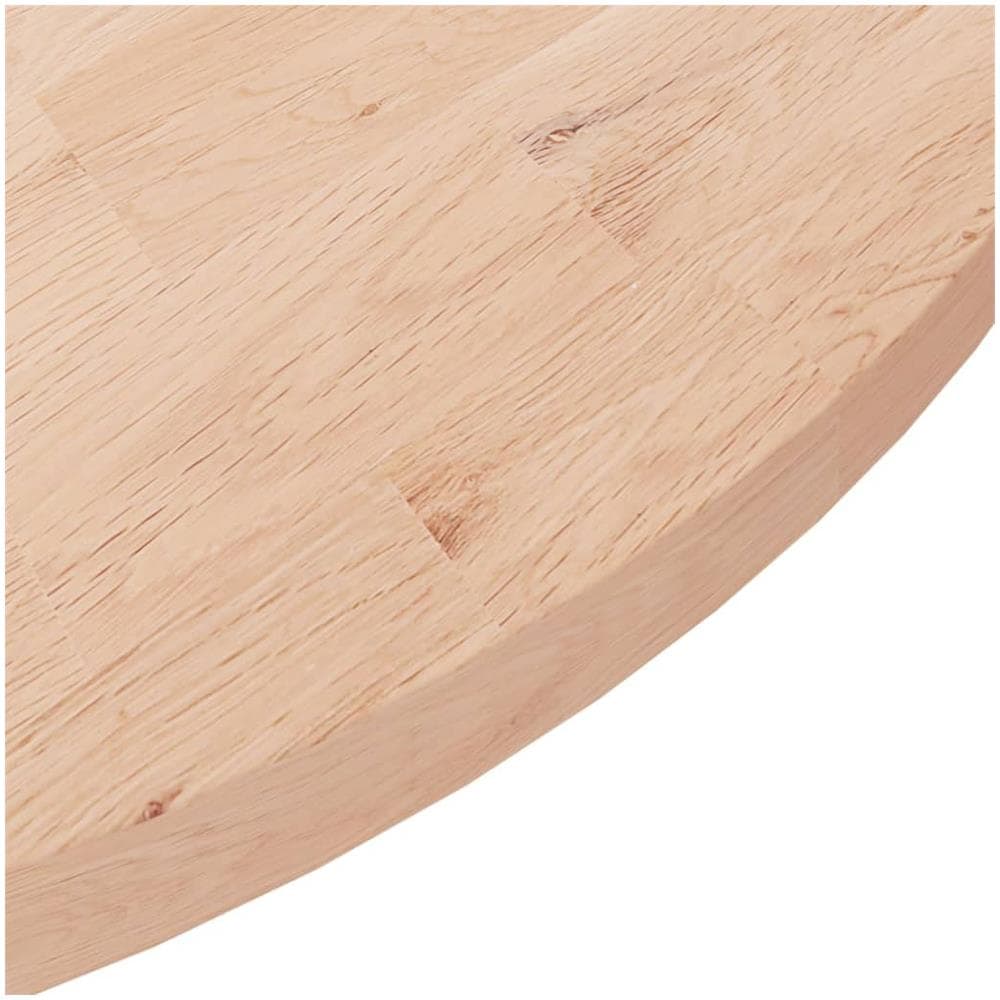 Piano Tavolo Rotondo 90x2,5 Cm Massello Di Rovere Non Trattato - Foto 3