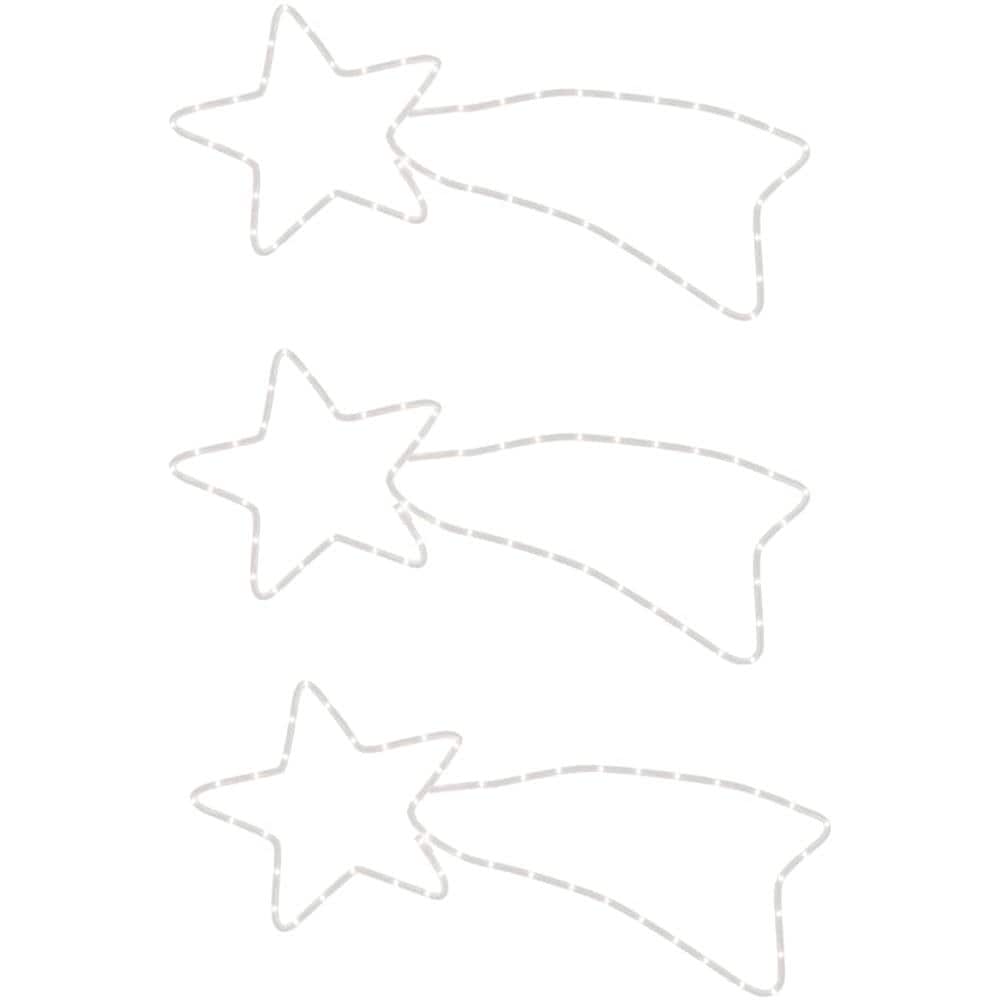 Figure Natalizie Stelle Comete 48 Led 3pz Bianco Caldo 65x28 Cm - Foto 5