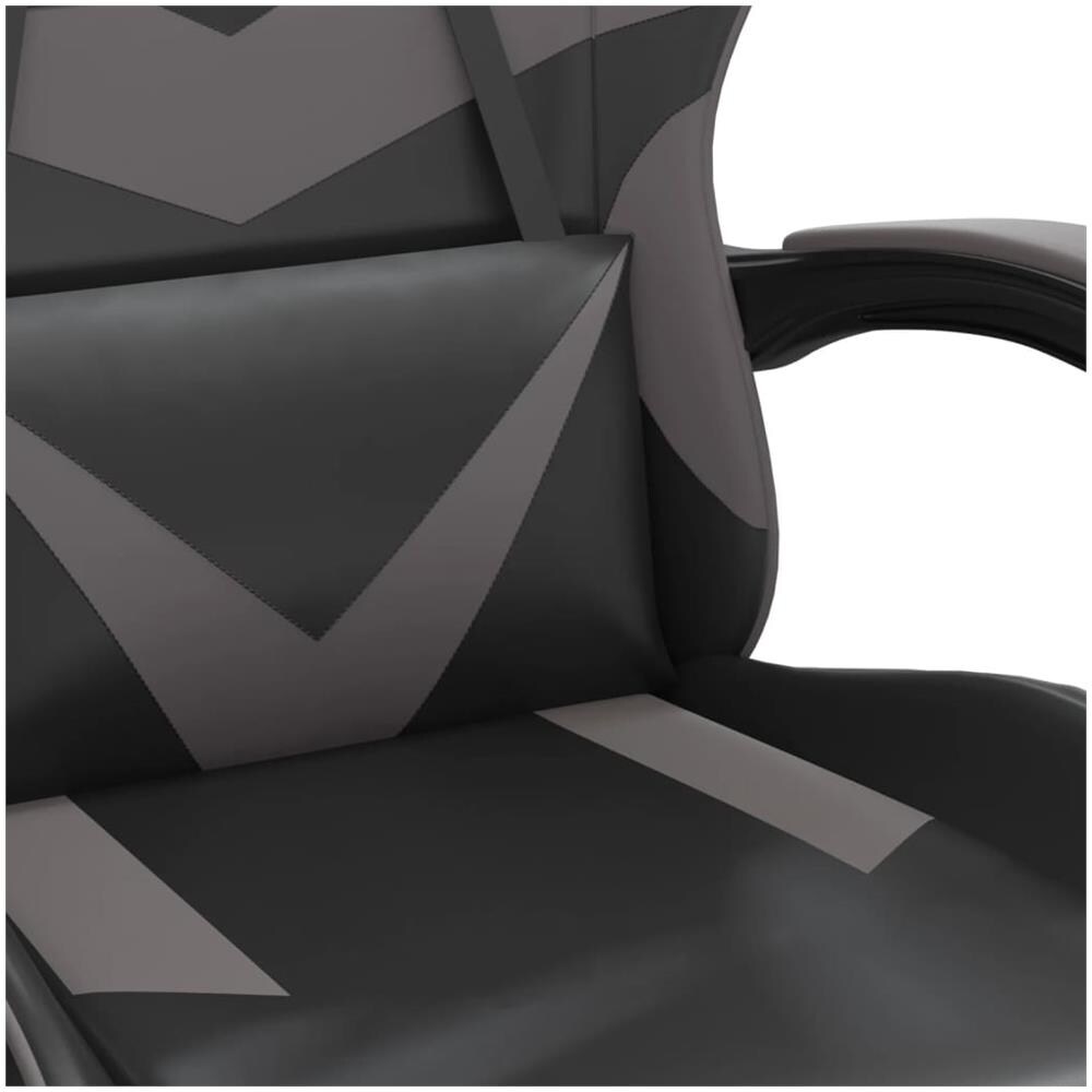 Sedia Da Gaming Con Poggiapiedi Nero E Grigio In Similpelle - Foto 10
