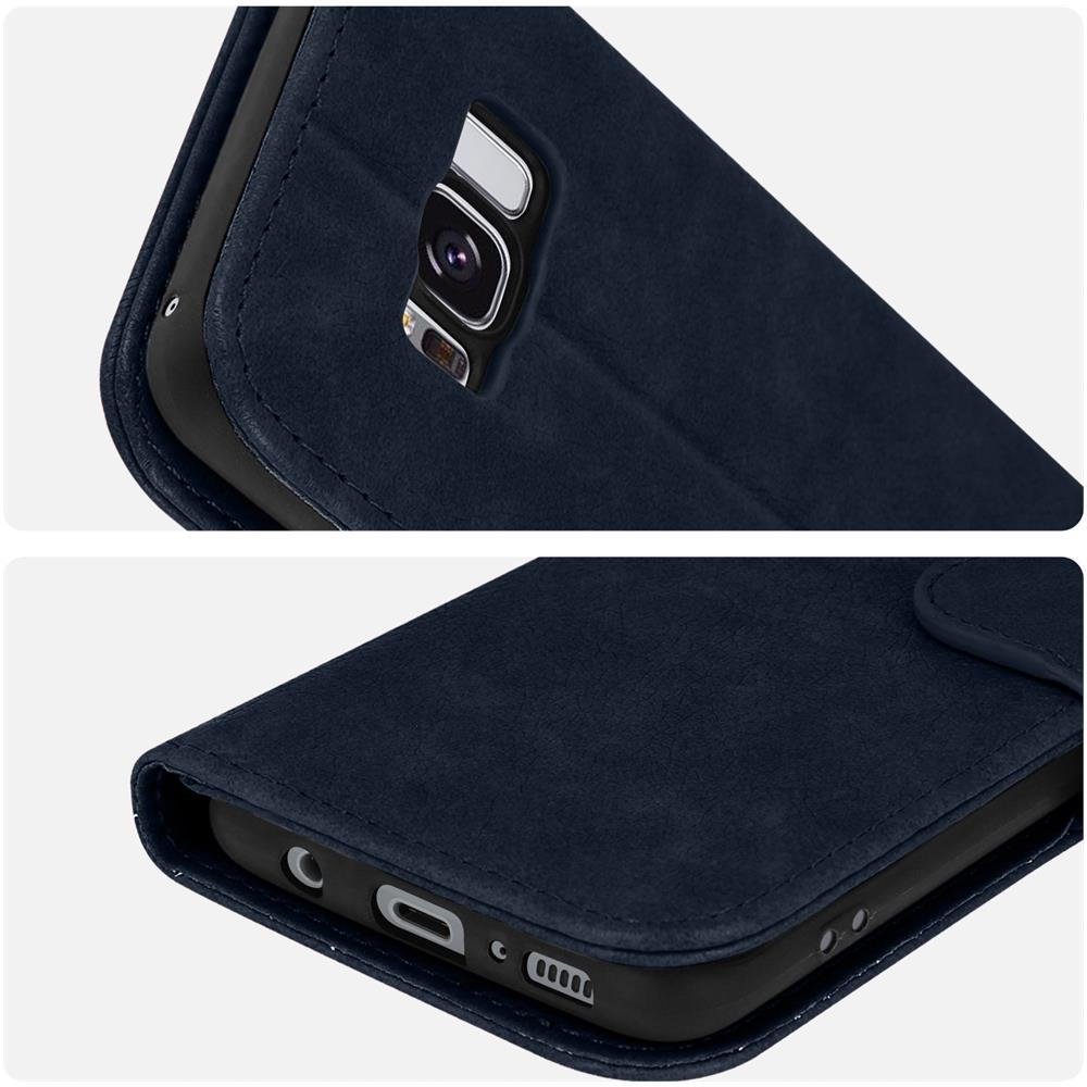 Custodia Per Samsung Galaxy S8, Portacarte E Funzione Supporto Blu Notte - Foto 2